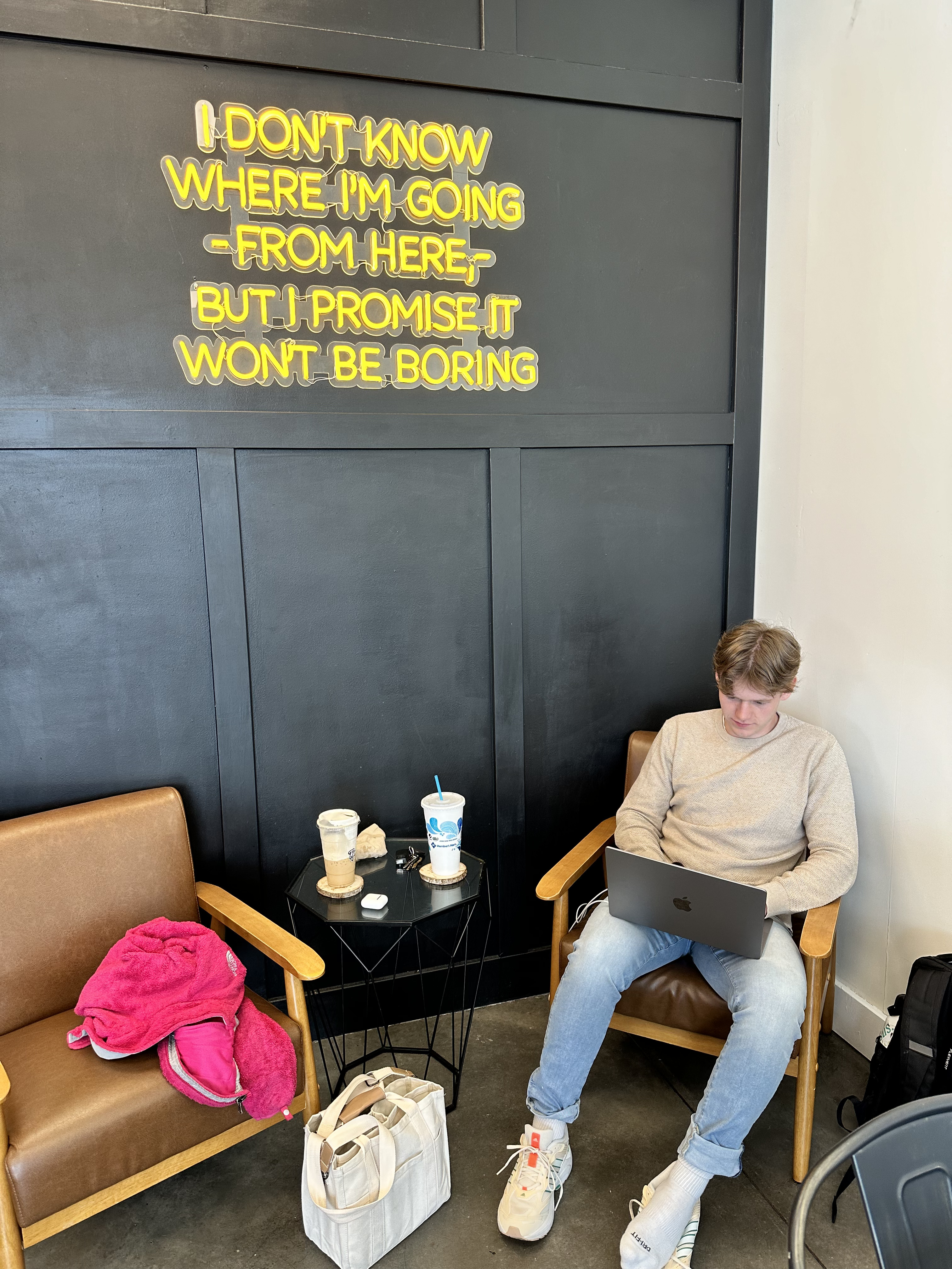 Will working on Citizen Sites under a neon sign that reads ‘I don’t know where I’m going from here, but I promise it won’t be boring.’